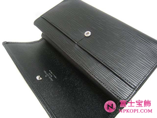 (LOUIS VUITTON)ルイヴィトン 財布コピー エピ三つ折り長財布 ポルトフォイユインターナショナル ノワールM63722